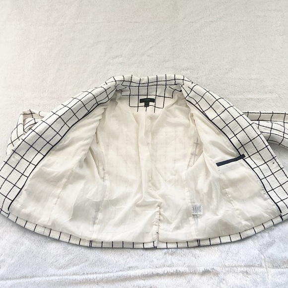White and Black Windowpane J. Crew Blazer - Picture 6 of 9